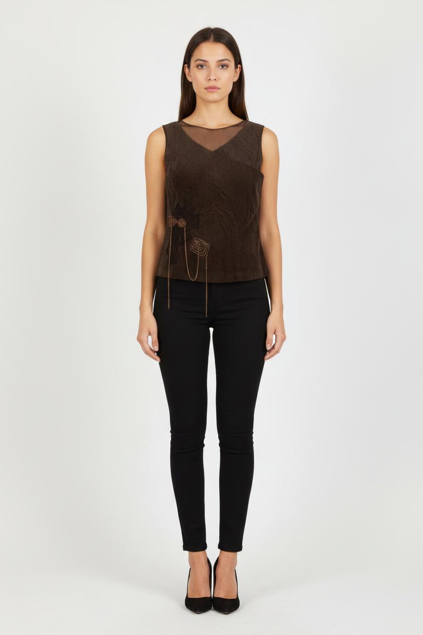 Débardeur Marron - Taille XL/42