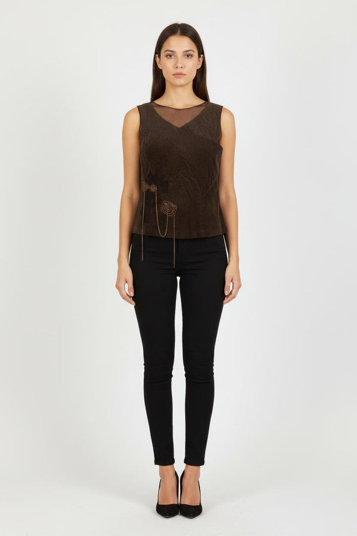 Débardeur Marron - Taille XL/42