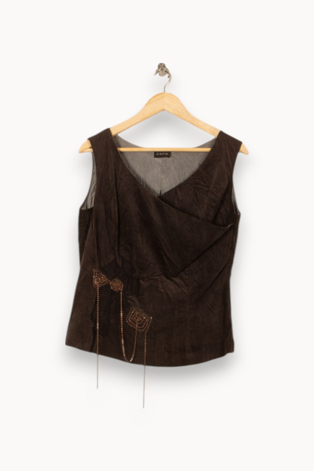 Débardeur Marron - Taille XL/42 de la marque ZAPA | PARAD56113 - Vendu par Paradigme - Image 2