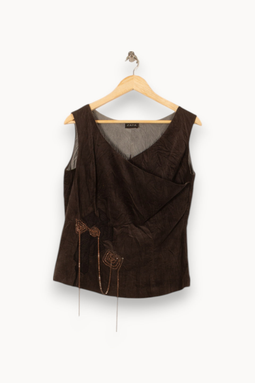 Débardeur Marron - Taille XL/42 de la marque ZAPA | PARAD56113 - Vendu par Paradigme - Image 2