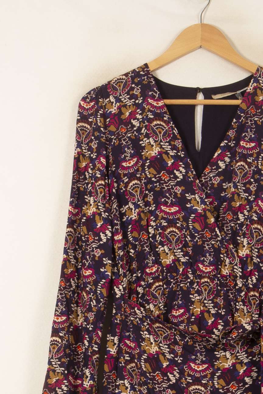 Robe Portefeuille Violette et Jaune - Taille S/36 de la marque La Fée Maraboutée | PARAD56132 - Vendu par Paradigme - Image 3