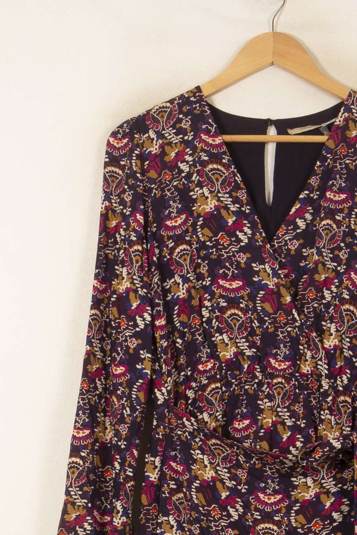 Robe Portefeuille Violette et Jaune - Taille S/36 de la marque La Fée Maraboutée | PARAD56132 - Vendu par Paradigme - Image 3