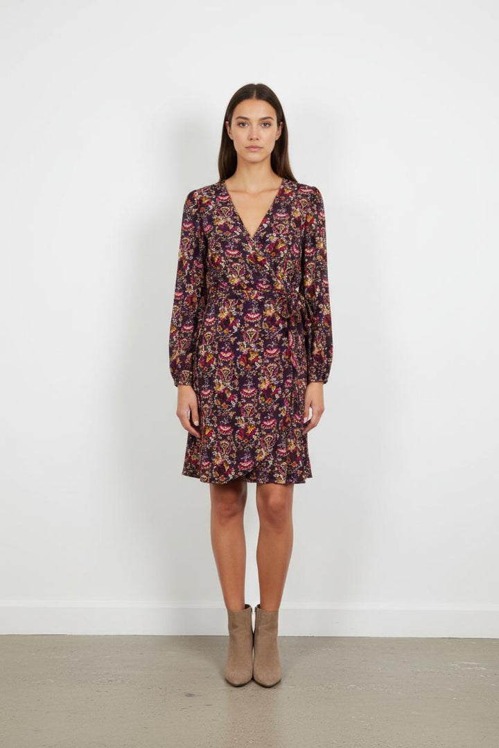 Robe Portefeuille Violette et Jaune - Taille S/36