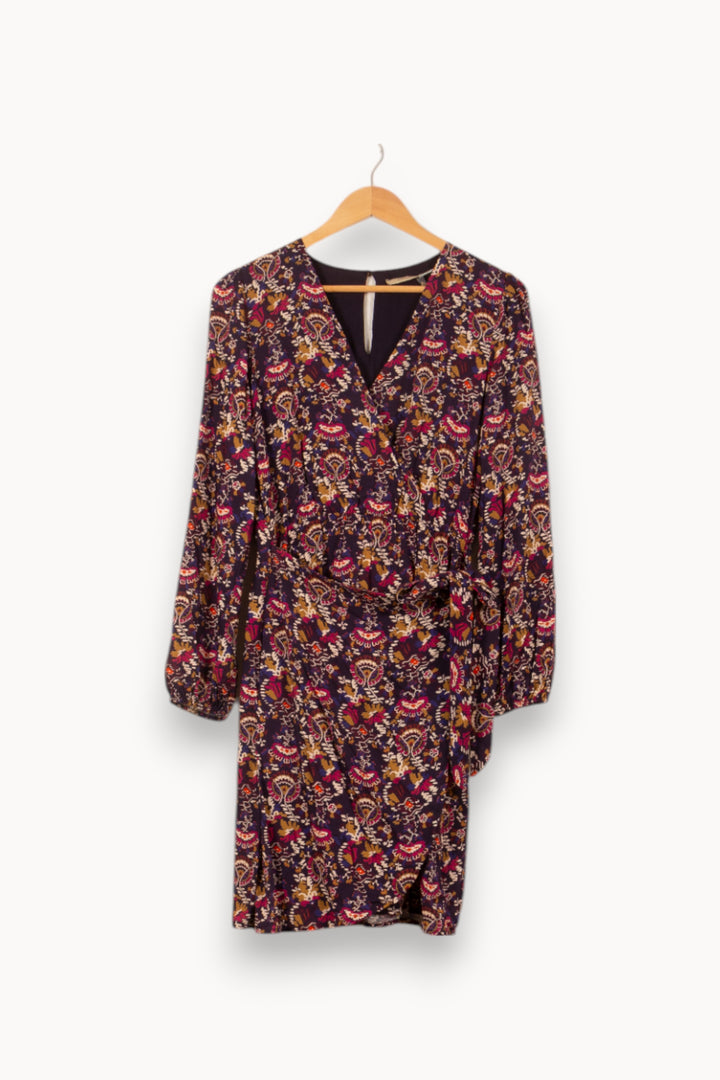 Robe Portefeuille Violette et Jaune - Taille S/36 de la marque La Fée Maraboutée | PARAD56132 - Vendu par Paradigme - Image 2