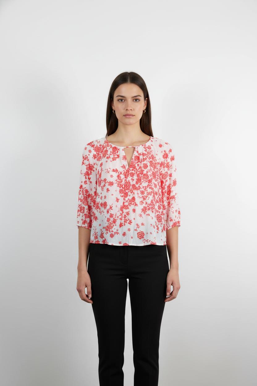 Blouse Blanche et Rouge - Taille M/38