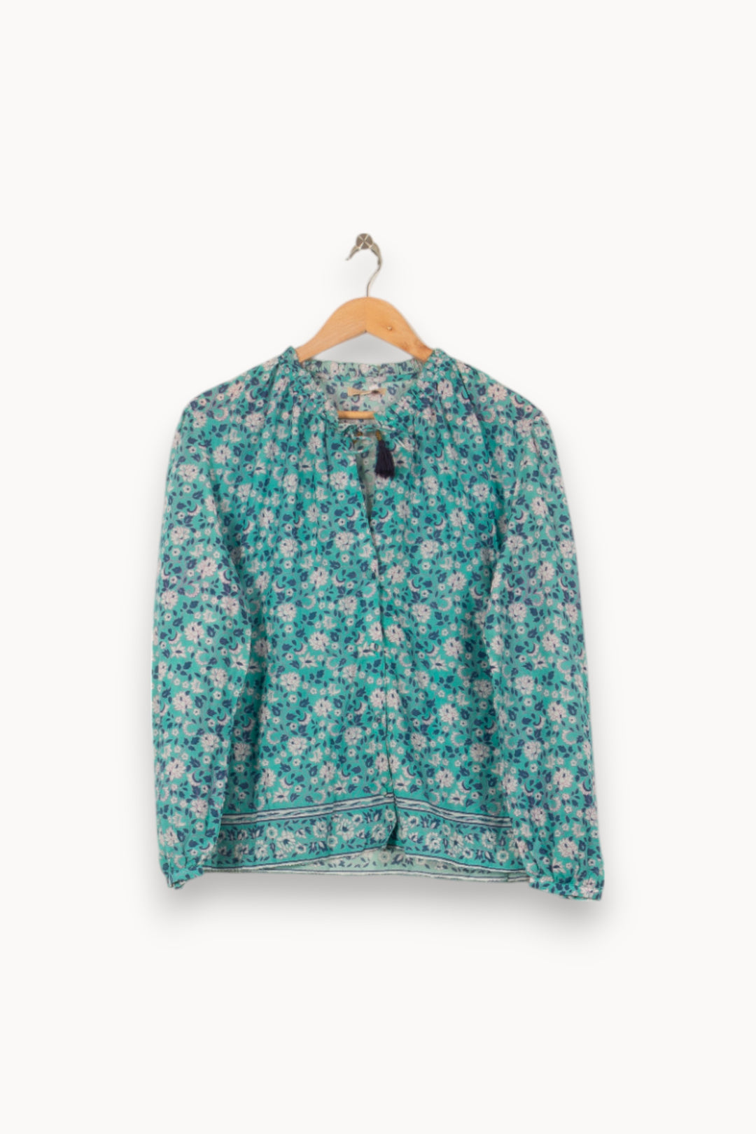 Blouse Fleurie Bleue - Taille S/36 de la marque Louise Misha | PARAD56153 - Vendu par Paradigme - Image 2