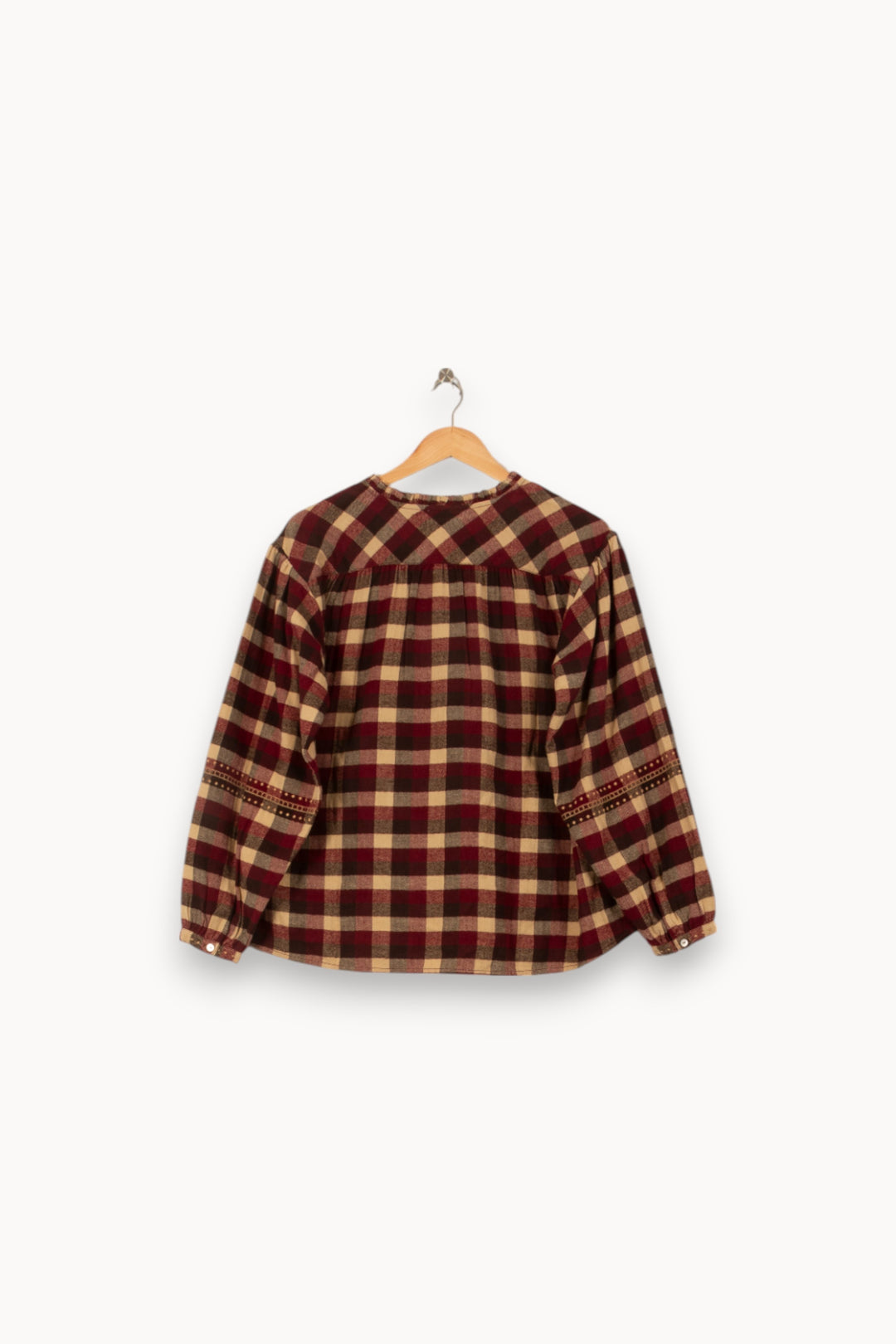 Chemise Carreaux Bordeaux et Beige - Taille S/36 de la marque Ekyog | PARAD56177 - Vendu par Paradigme - Image 4