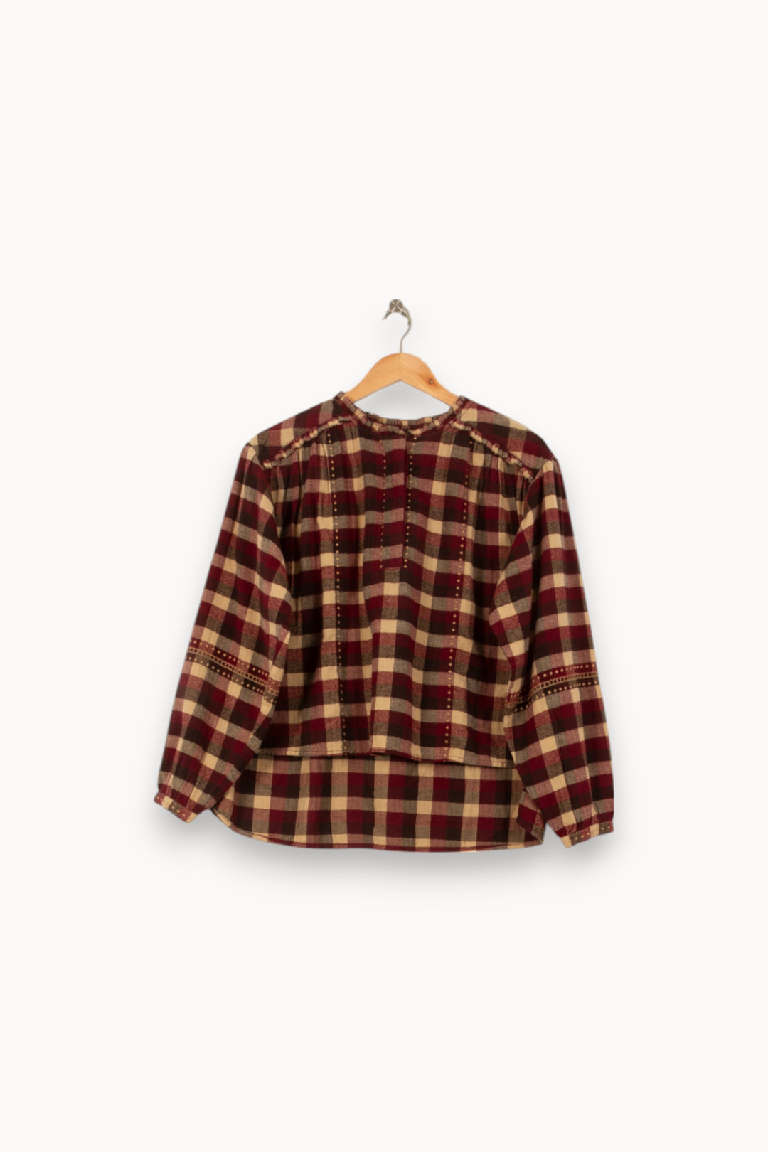 Chemise Carreaux Bordeaux et Beige - Taille S/36 de la marque Ekyog | PARAD56177 - Vendu par Paradigme - Image 2