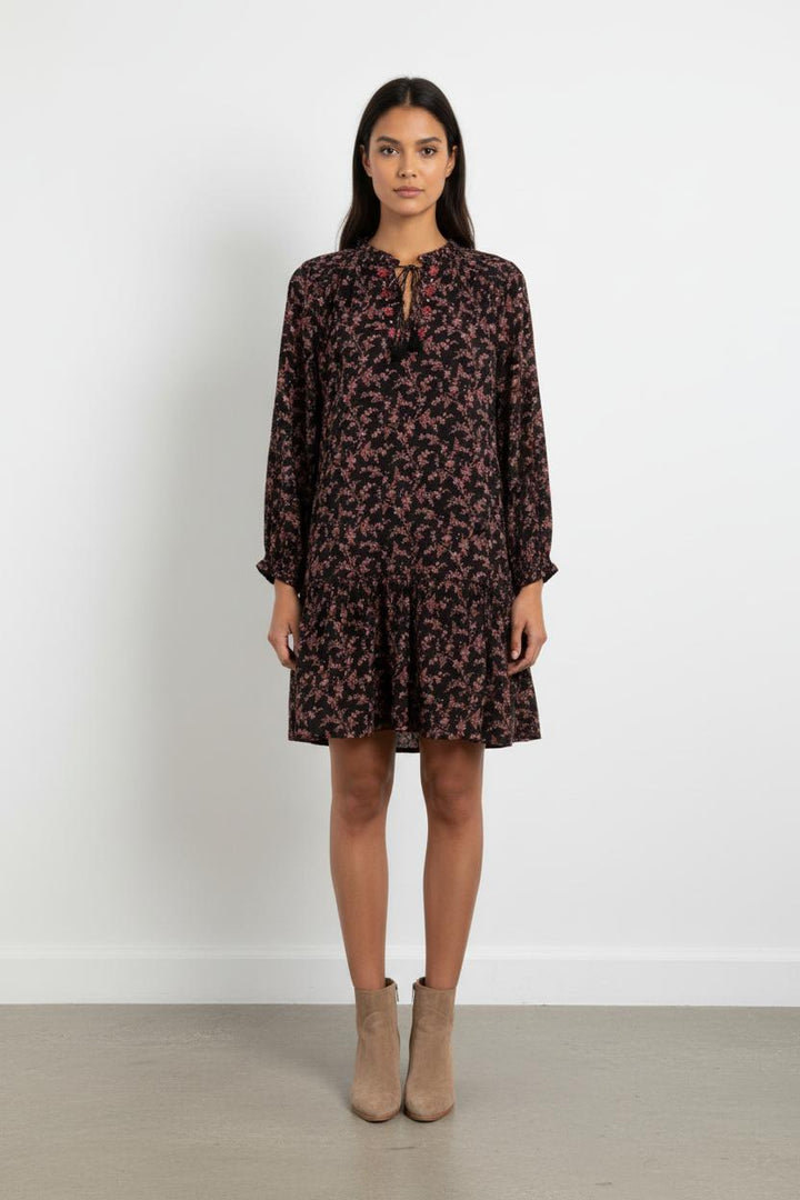 Robe Fleurie Noire - Taille L/40