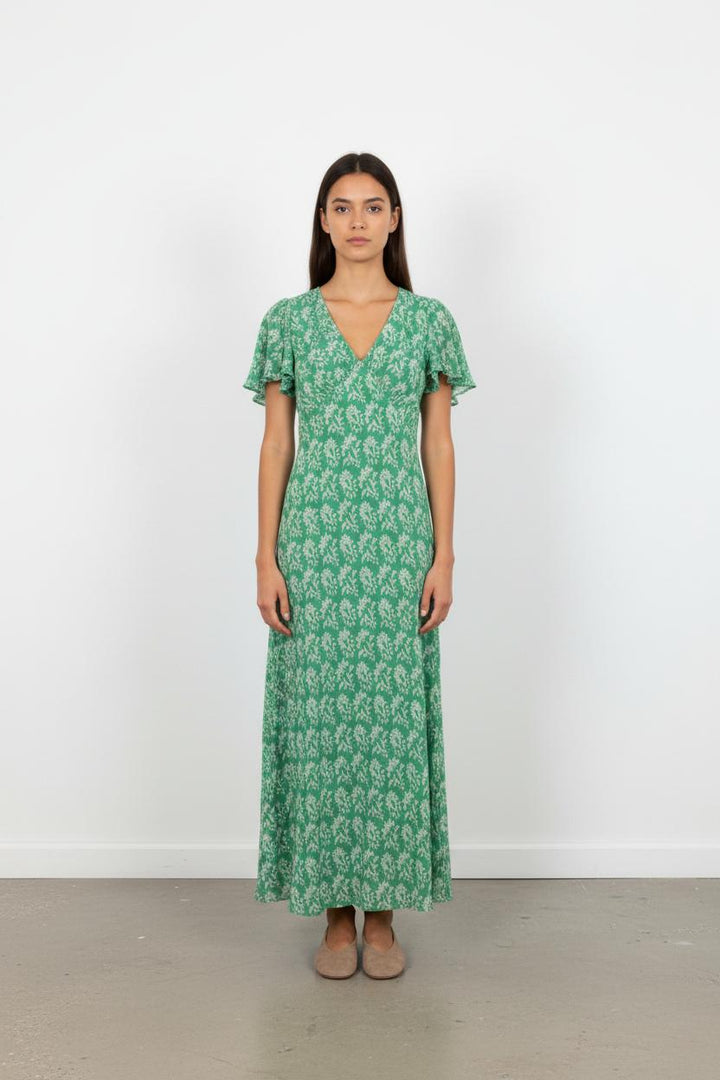 Robe Longue Verte et Blanche - Taille S/36
