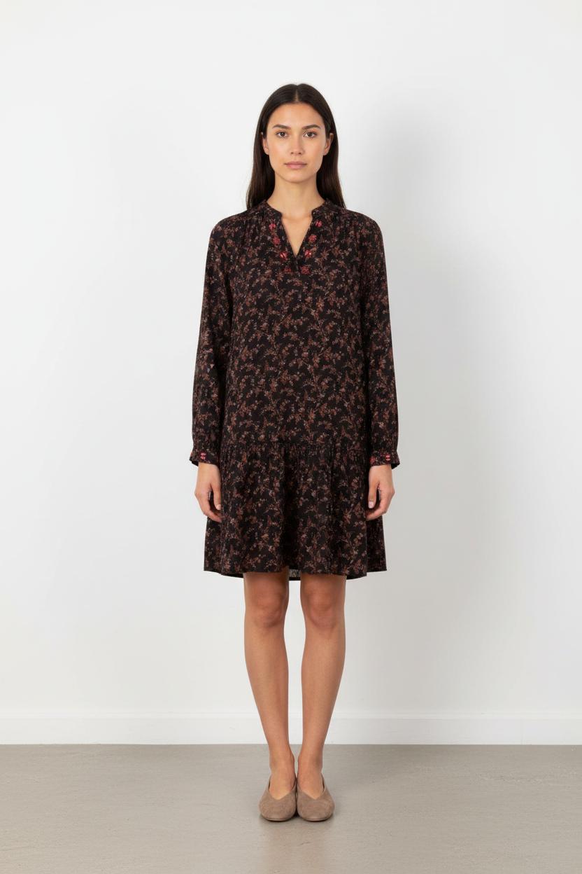 Robe Fleurie Noire - Taille S/36