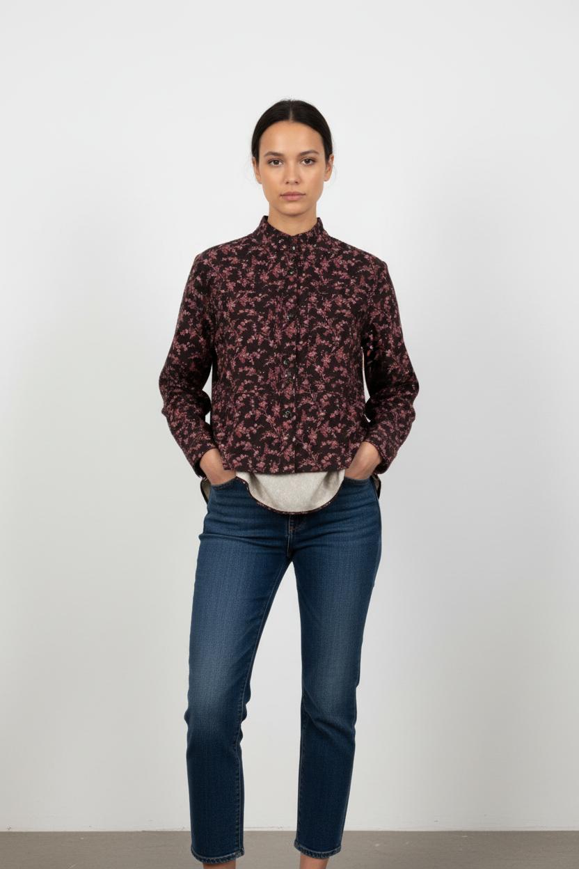 Chemise Noire et Rose - Taille S/36