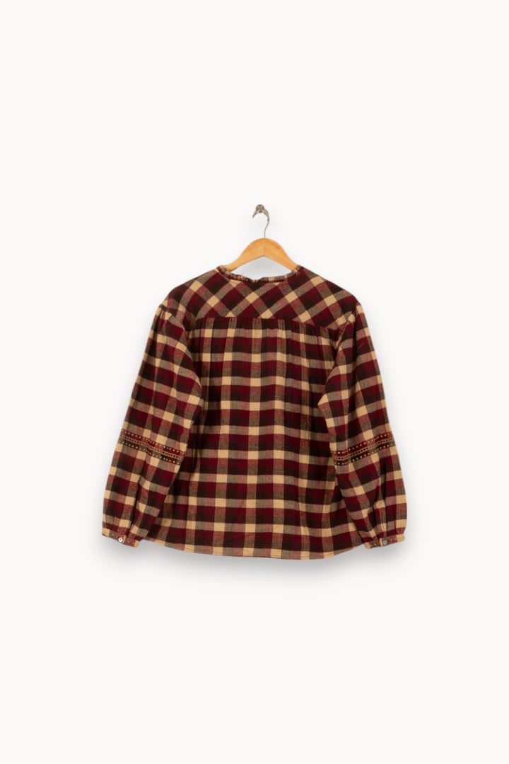 Blouse Carreaux Bordeau et Beige - Taille S/36 de la marque Ekyog | PARAD56198 - Vendu par Paradigme - Image 4