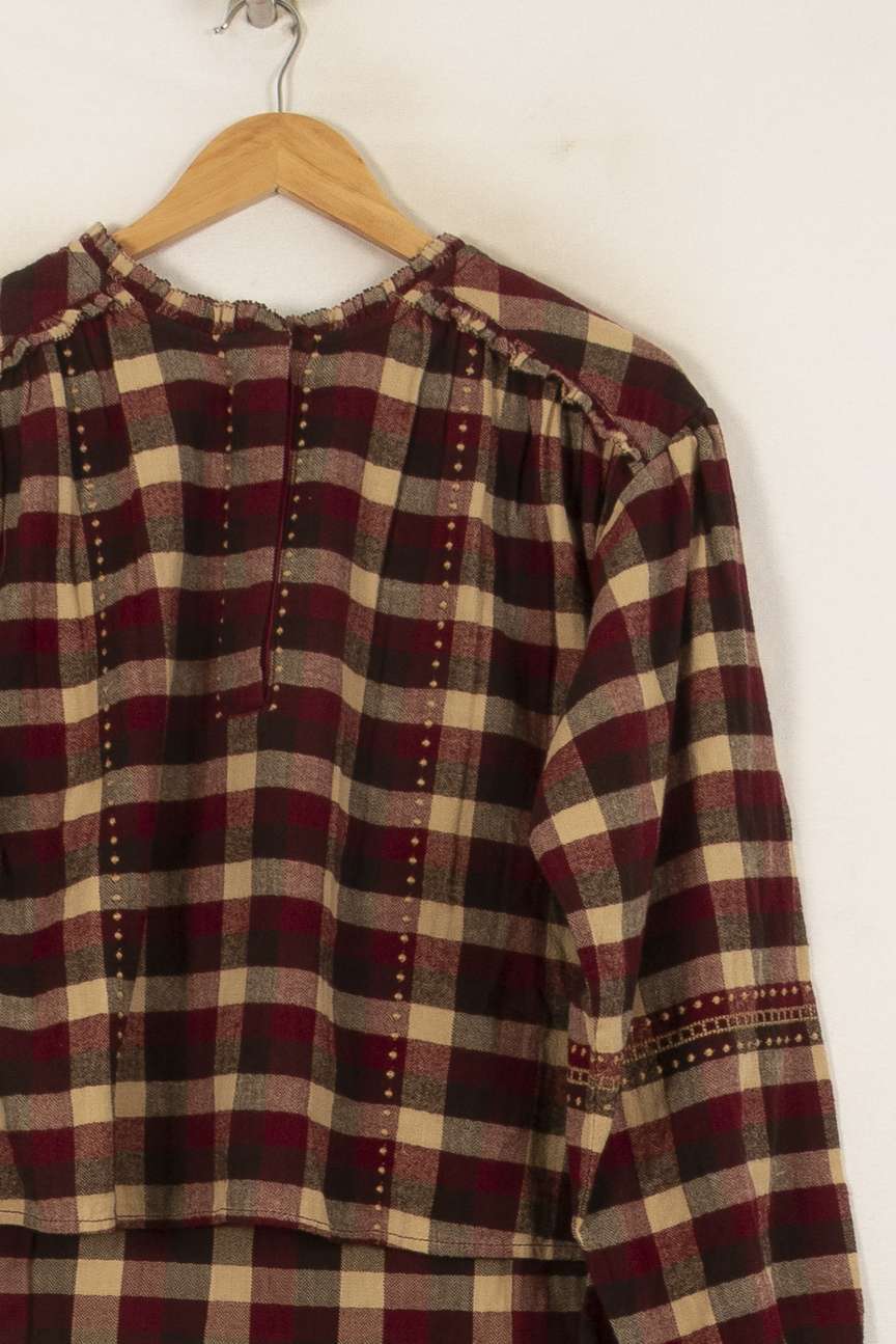 Blouse Carreaux Bordeau et Beige - Taille S/36 de la marque Ekyog | PARAD56198 - Vendu par Paradigme - Image 3