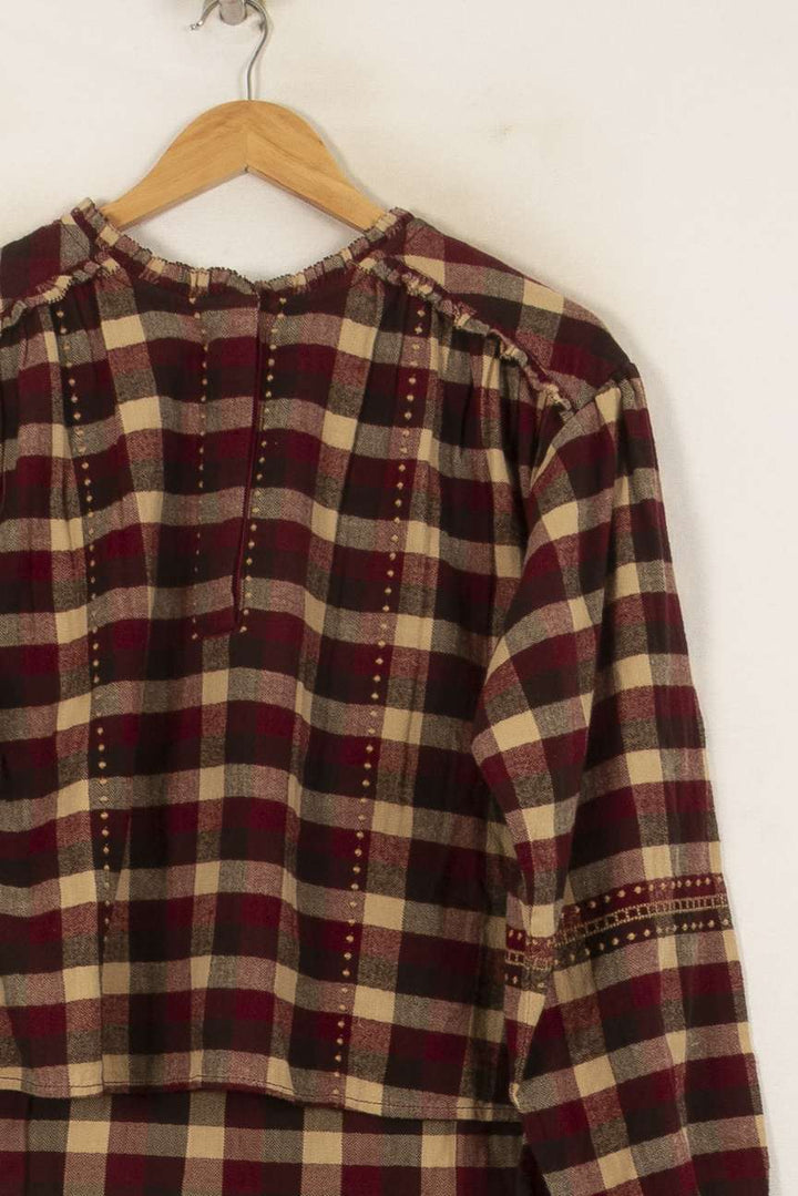 Blouse Carreaux Bordeau et Beige - Taille S/36 de la marque Ekyog | PARAD56198 - Vendu par Paradigme - Image 3