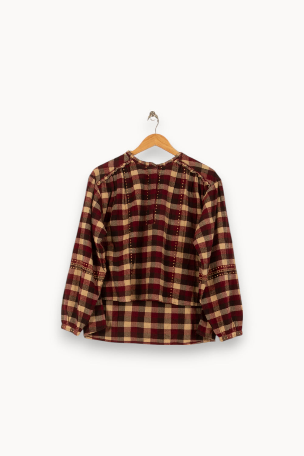 Blouse Carreaux Bordeau et Beige - Taille S/36 de la marque Ekyog | PARAD56198 - Vendu par Paradigme - Image 2