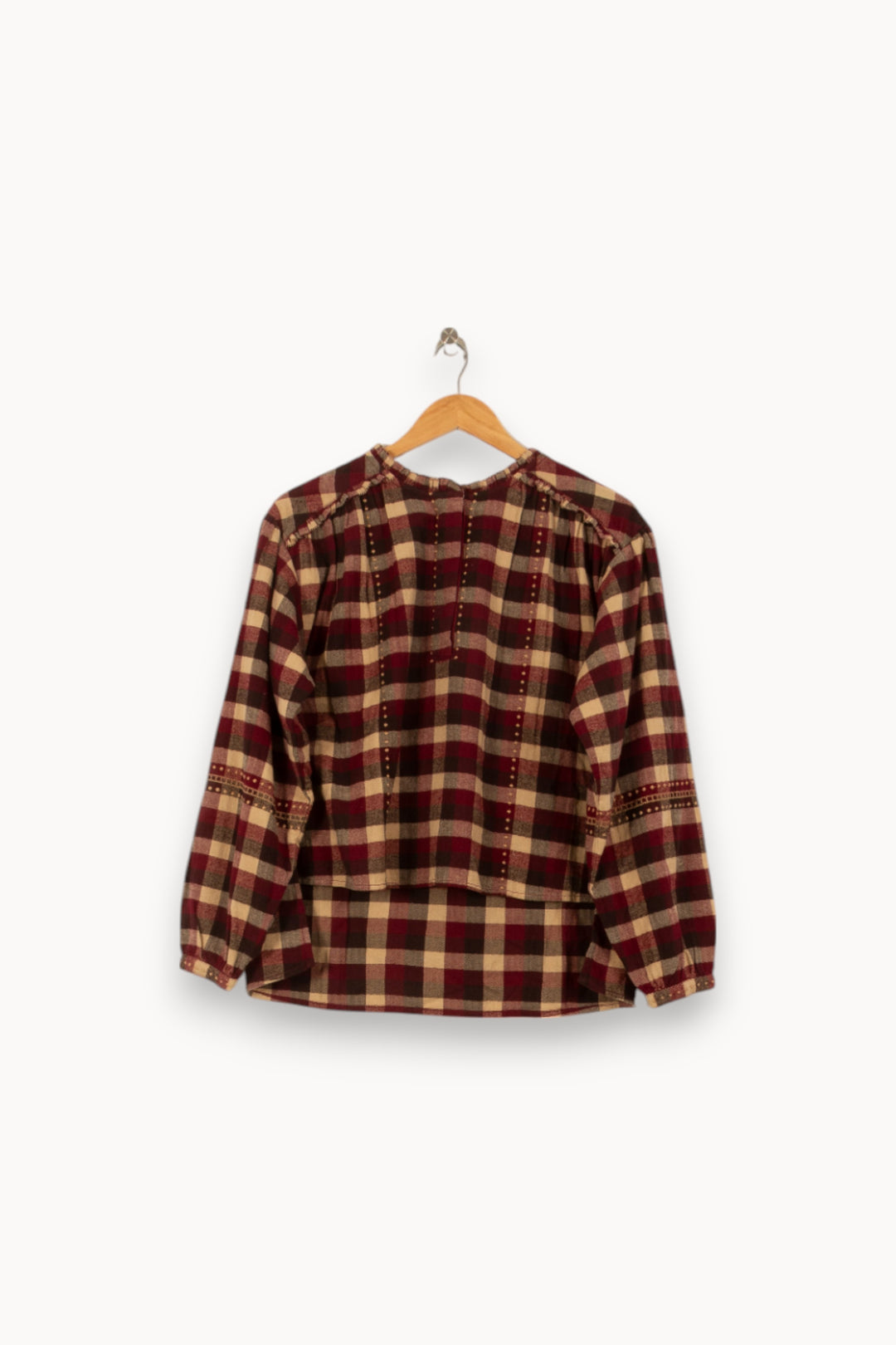Blouse Carreaux Bordeau et Beige - Taille S/36 de la marque Ekyog | PARAD56198 - Vendu par Paradigme - Image 2