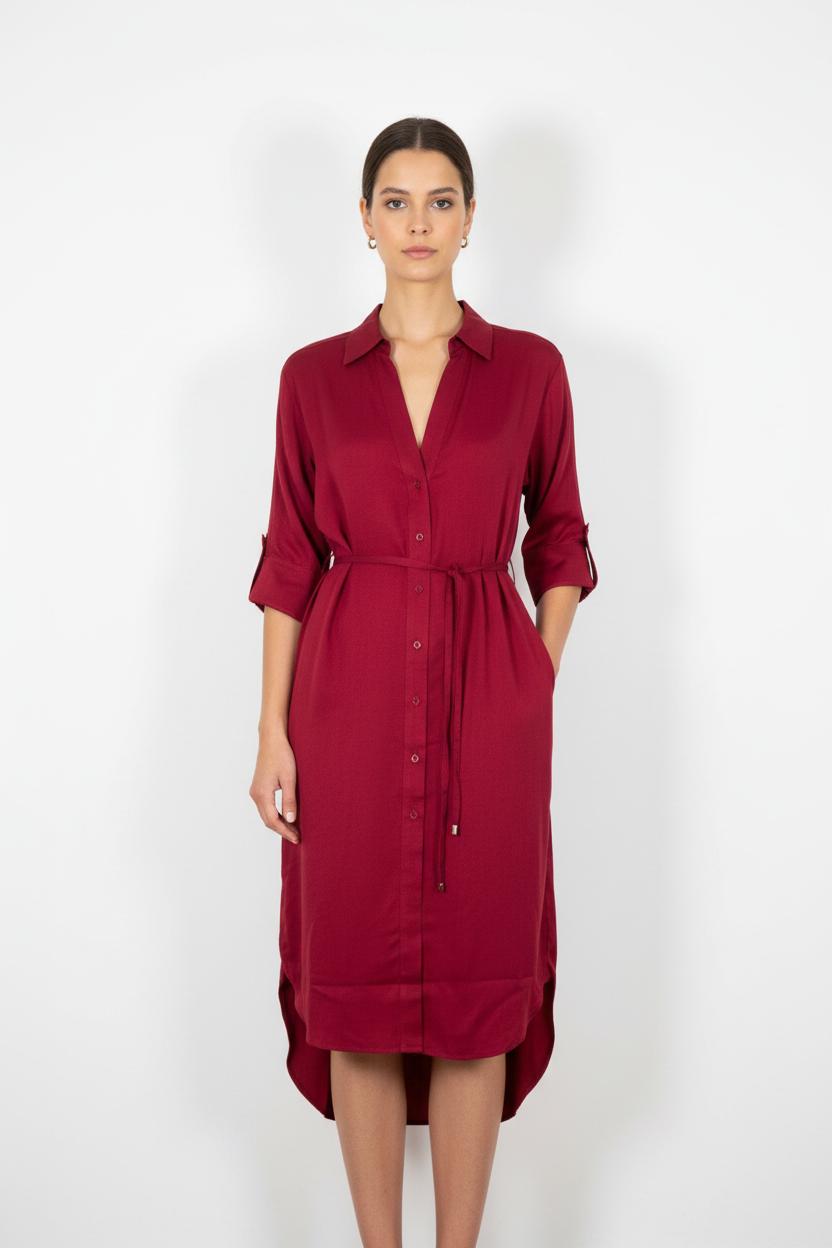 Robe Chemise Bordeaux - Taille S/36