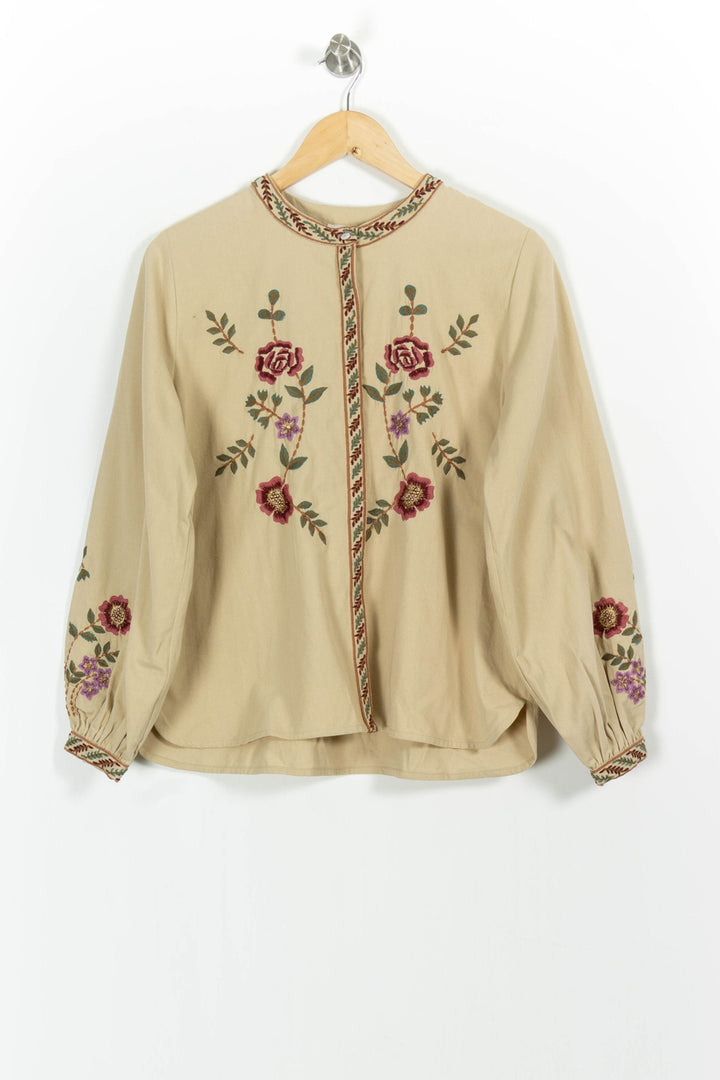Blouse Brodée Beige - Taille S/36 de la marque Louise Misha | PARAD56215 - Vendu par Paradigme - Image 2