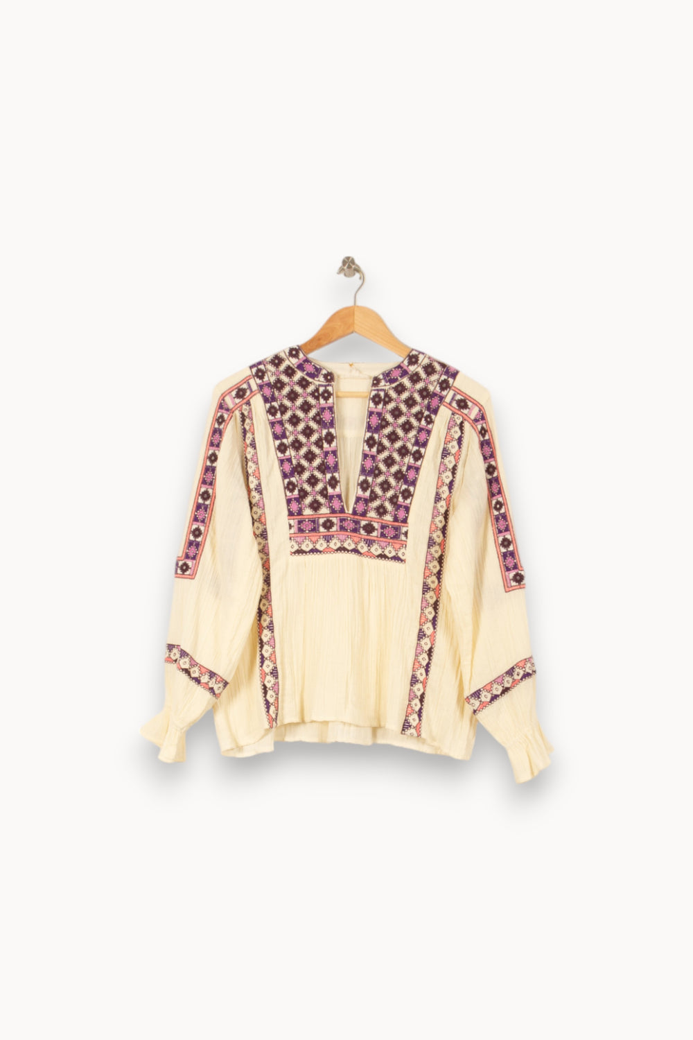 Blouse Écrue et Violette - Taille S/36 de la marque Louise Misha | PARAD56217 - Vendu par Paradigme - Image 2