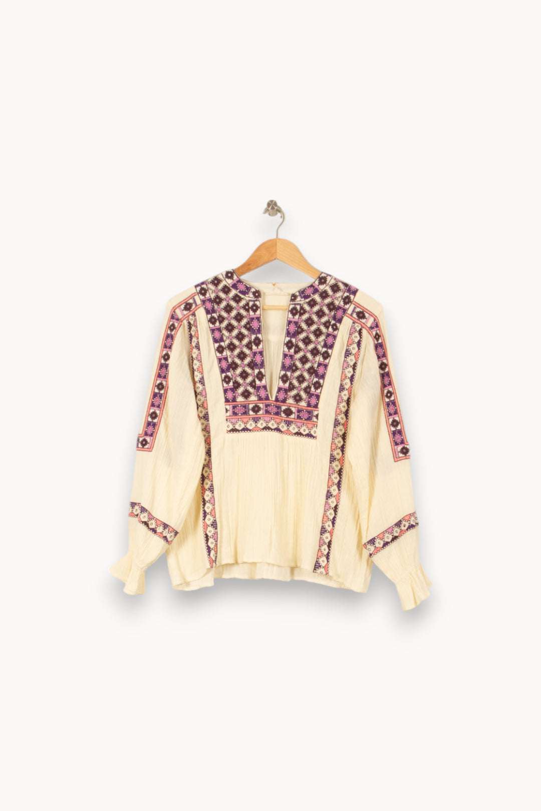Blouse Écrue et Violette - Taille S/36 de la marque Louise Misha | PARAD56217 - Vendu par Paradigme - Image 2