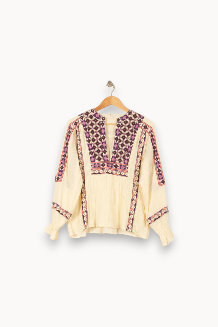 Blouse Écrue et Violette - Taille S/36 de la marque Louise Misha | PARAD56217 - Vendu par Paradigme - Image 2