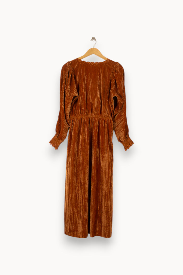 Robe Portefeuille Marron - Taille S/36 de la marque Louise Misha | PARAD56244 - Vendu par Paradigme - Image 4