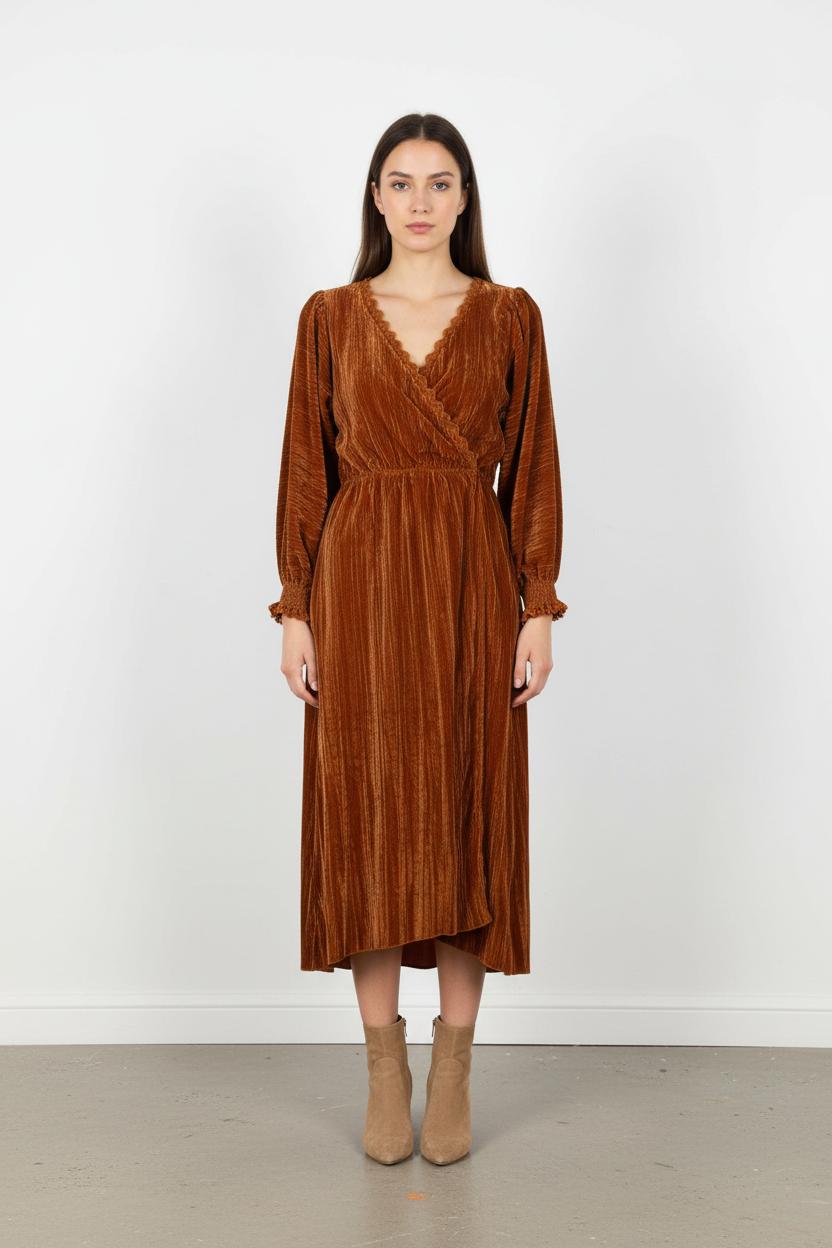 Robe Portefeuille Marron - Taille S/36