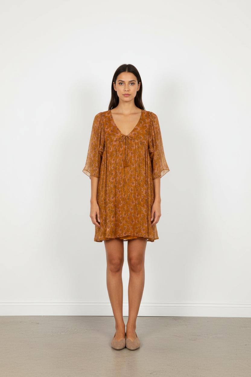 Robe Courte Orange et Rose - Taille S/36