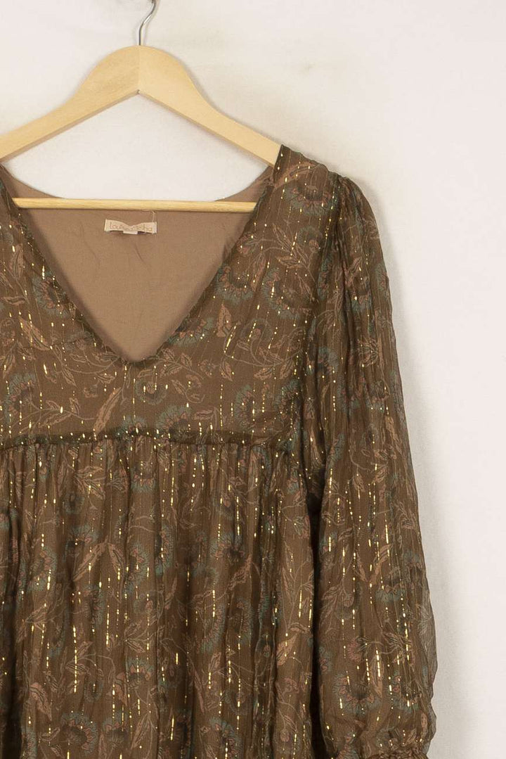 Robe Courte Marron et Dorée - Taille L/40 de la marque Louise Misha | PARAD56258 - Vendu par Paradigme - Image 3