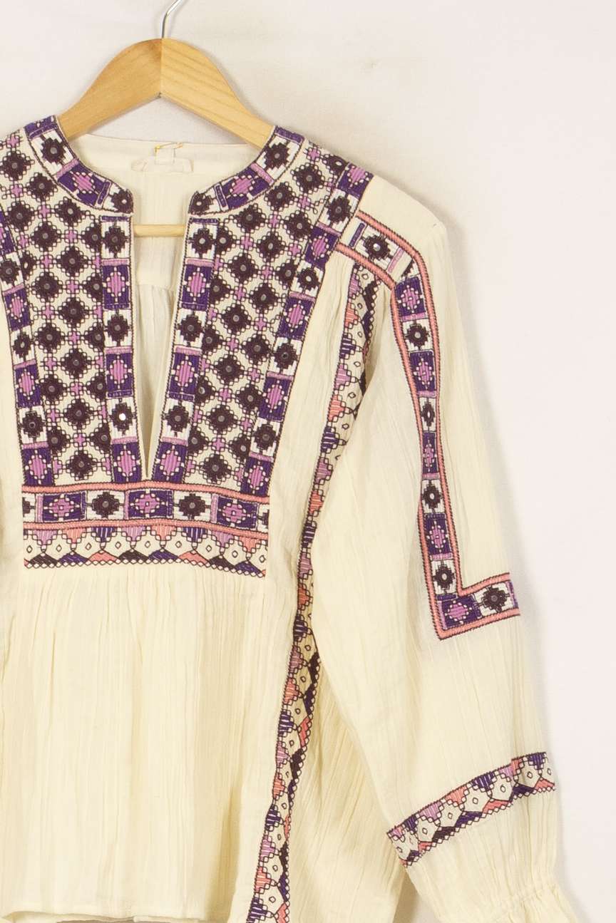 Blouse Écrue et Violette - Taille S/36 de la marque Louise Misha | PARAD56262 - Vendu par Paradigme - Image 3