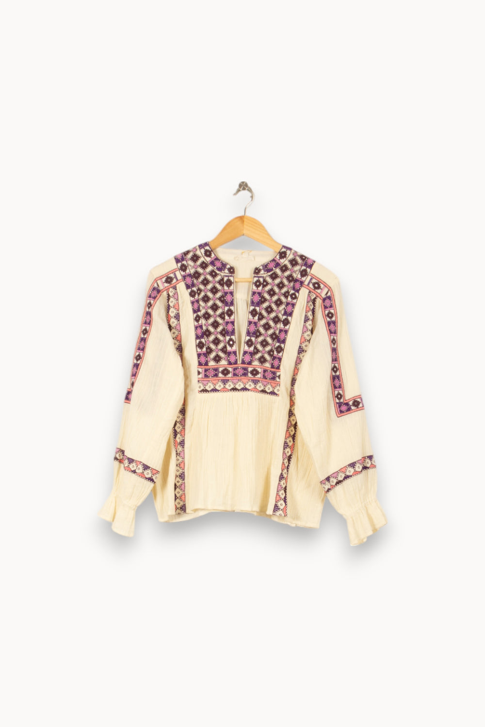 Blouse Écrue et Violette - Taille S/36 de la marque Louise Misha | PARAD56262 - Vendu par Paradigme - Image 2
