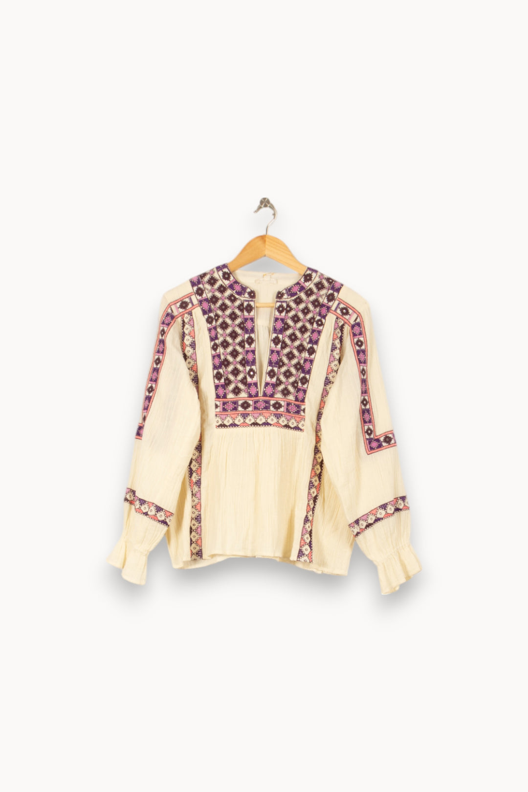 Blouse Écrue et Violette - Taille S/36 de la marque Louise Misha | PARAD56262 - Vendu par Paradigme - Image 2