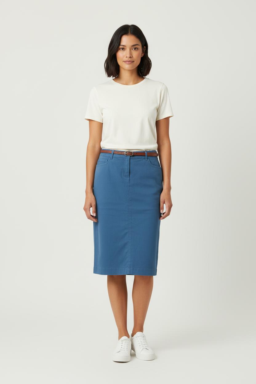 Jupe Droite Bleue - Taille L/40 de la marque Gerard Darel | PARAD56278 - Vendu par Paradigme - Image 1