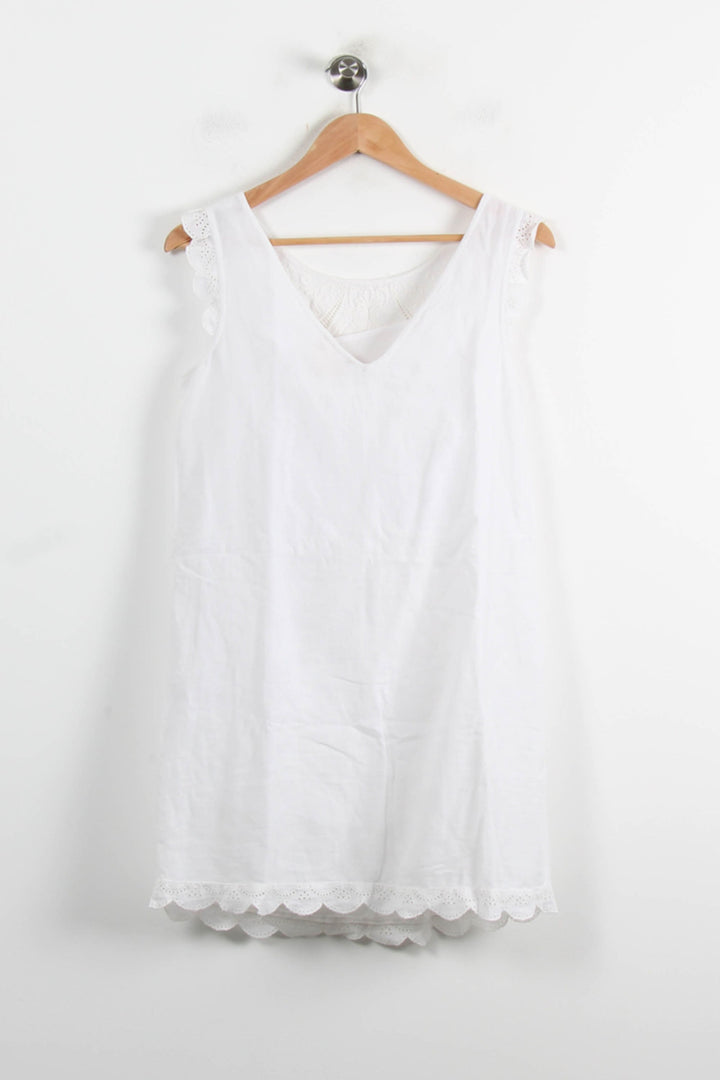 Robe Brodée Blanche - Taille S/36 de la marque Sézane | PARAD56296 - Vendu par Paradigme - Image 4