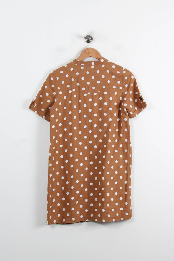 Robe Courte Marron et Blanche - Taille S/36 de la marque Sézane | PARAD56299 - Vendu par Paradigme - Image 4