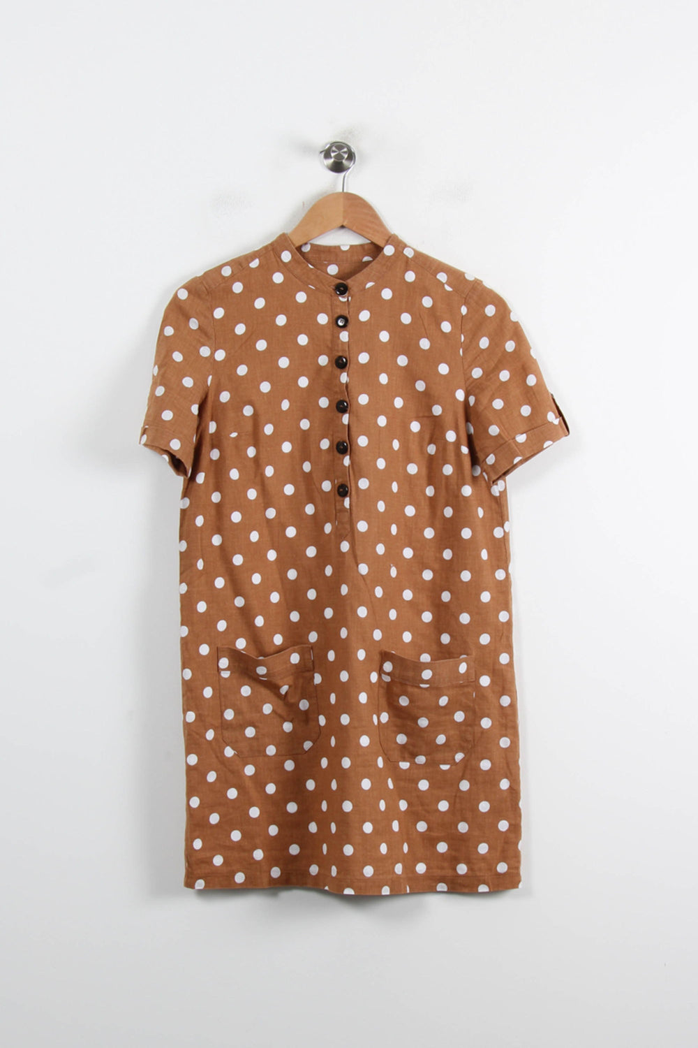 Robe Courte Marron et Blanche - Taille S/36 de la marque Sézane | PARAD56299 - Vendu par Paradigme - Image 2