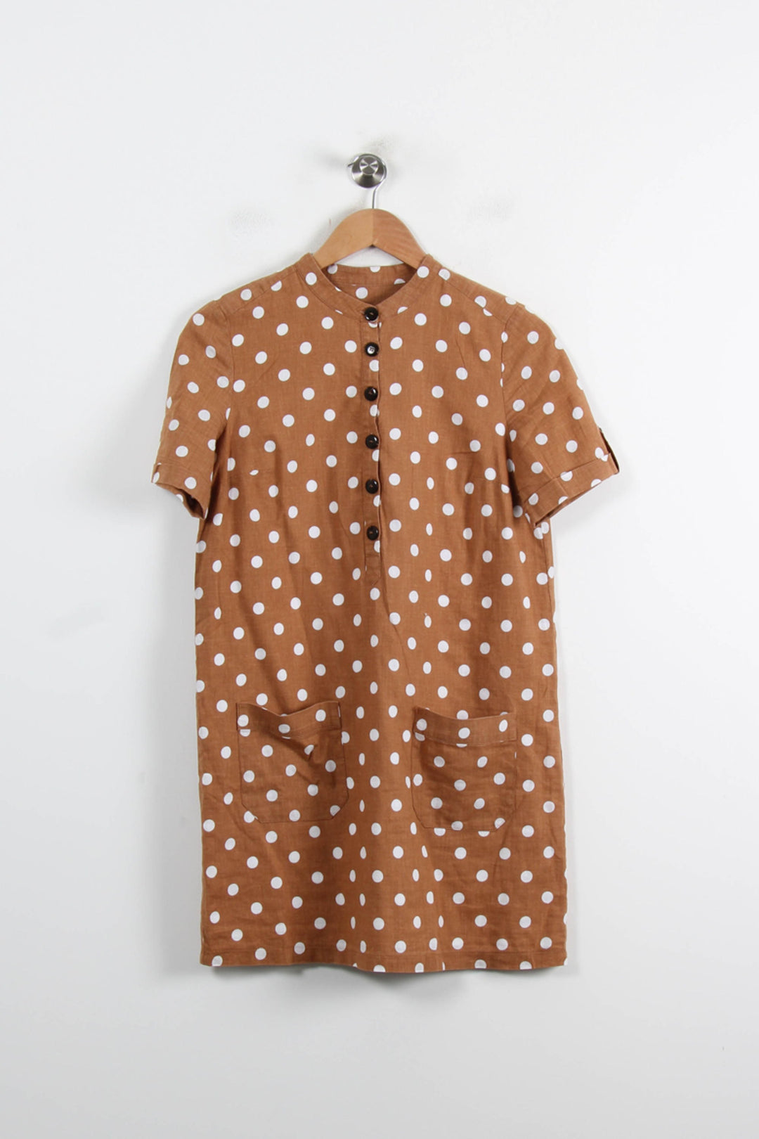 Robe Courte Marron et Blanche - Taille S/36 de la marque Sézane | PARAD56299 - Vendu par Paradigme - Image 2