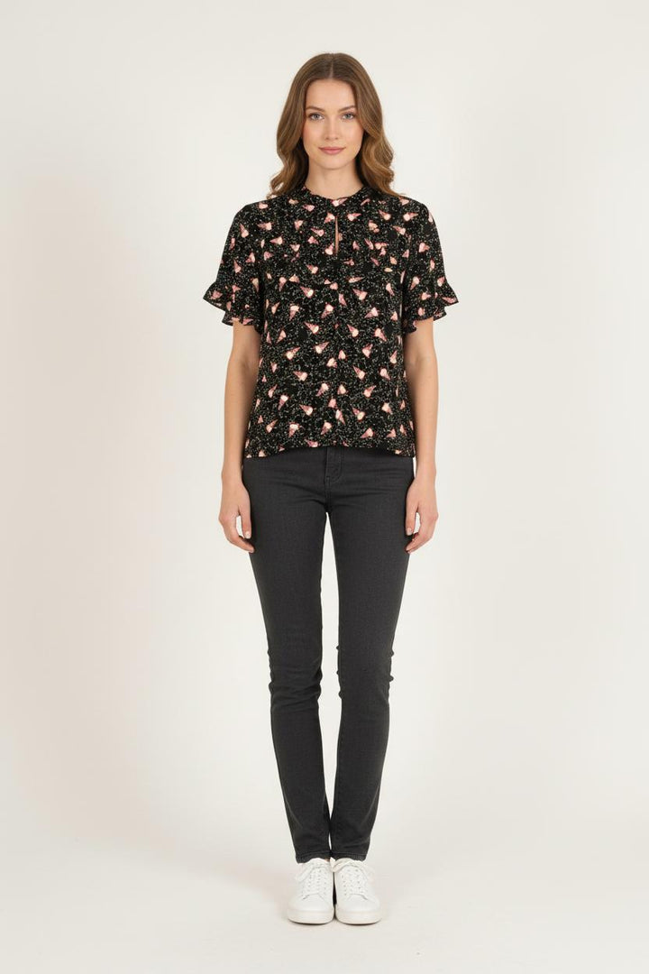 Blouse Noire et Rose - Taille S/36 de la marque Karl Marc John | PARAD56315 - Vendu par Paradigme - Image 1