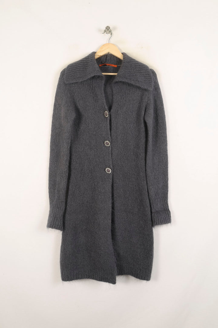 Gilet Long Gris - Taille L/40 de la marque La Fée Maraboutée | PARAD56346 - Vendu par Paradigme - Image 2