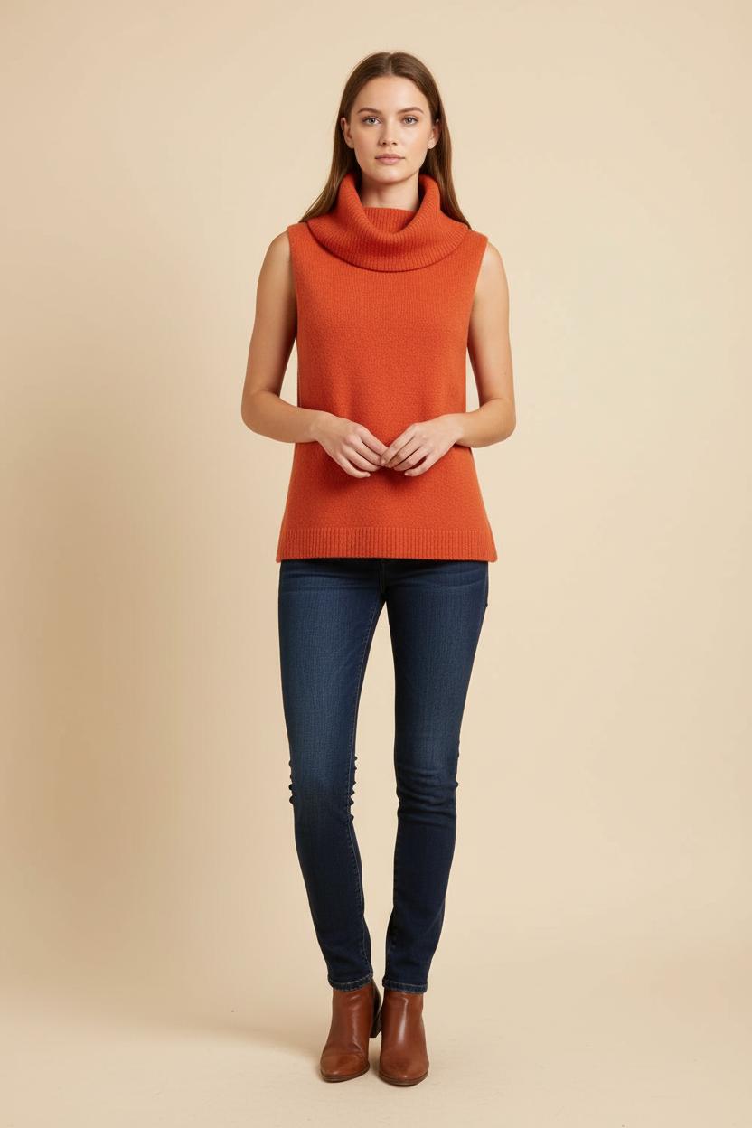 Pull Sans Manches Orange - Taille S/36 de la marque Maison 123 | PARAD56351 - Vendu par Paradigme - Image 1