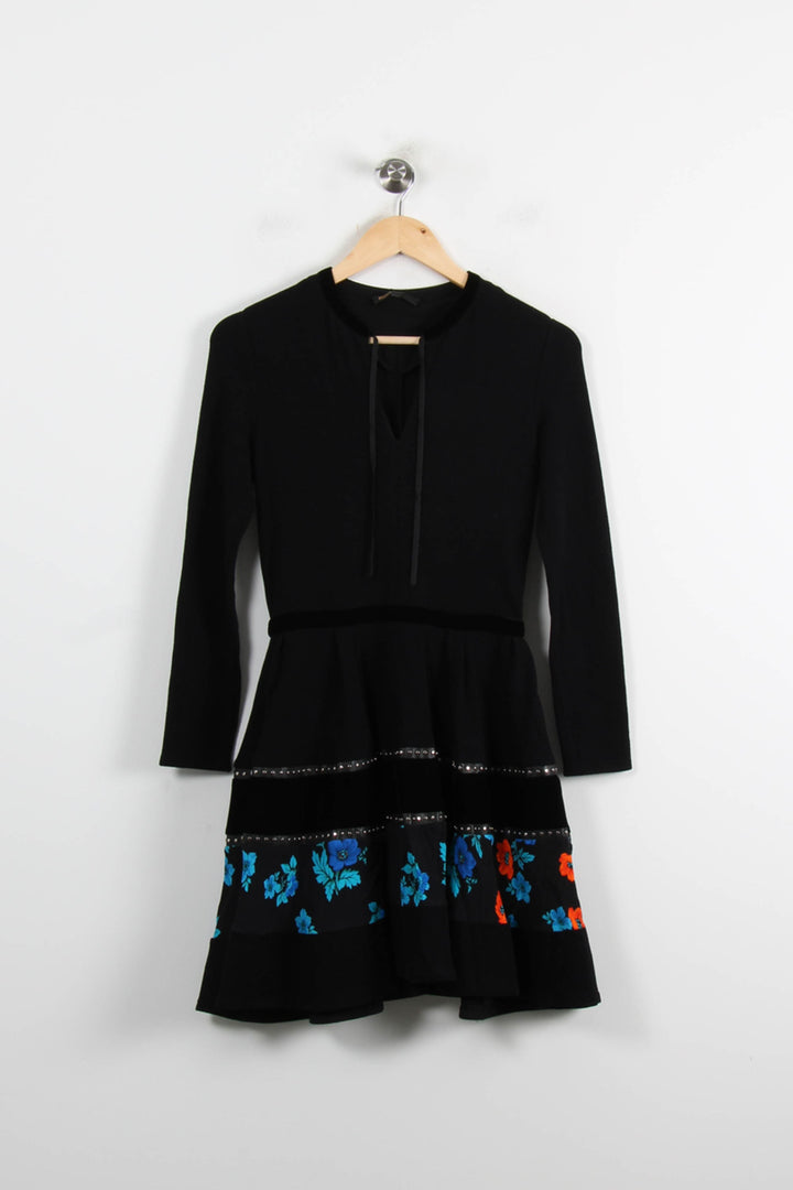 Robe Noire Maje Taille 36 - Coton, Sans Manches, Longueur Genou - Neuf Sans étiquette