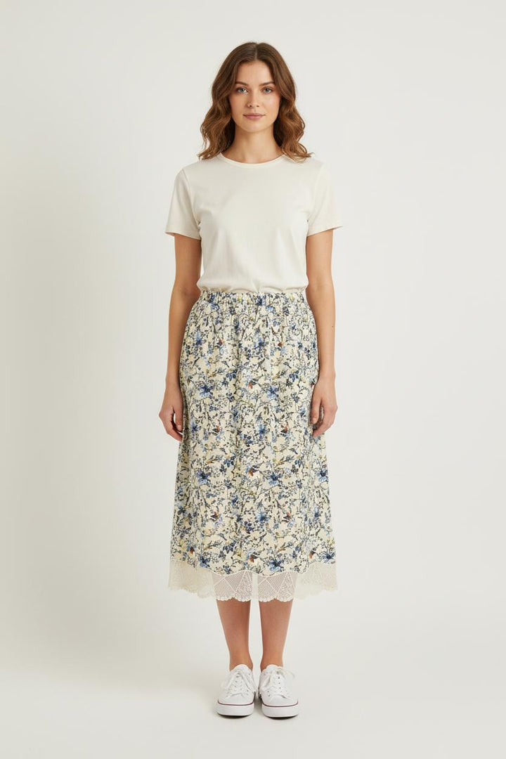 Jupe Longue Écrue et Bleue - Taille S/36 de la marque Gerard Darel | PARAD56368 - Vendu par Paradigme - Image 1