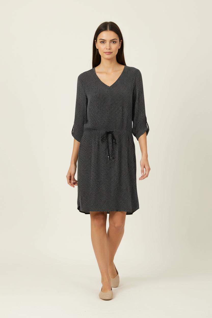Robe Courte Noire à Pois Blancs - Taille L/40 de la marque I.Code | PARAD56445 - Vendu par Paradigme - Image 1
