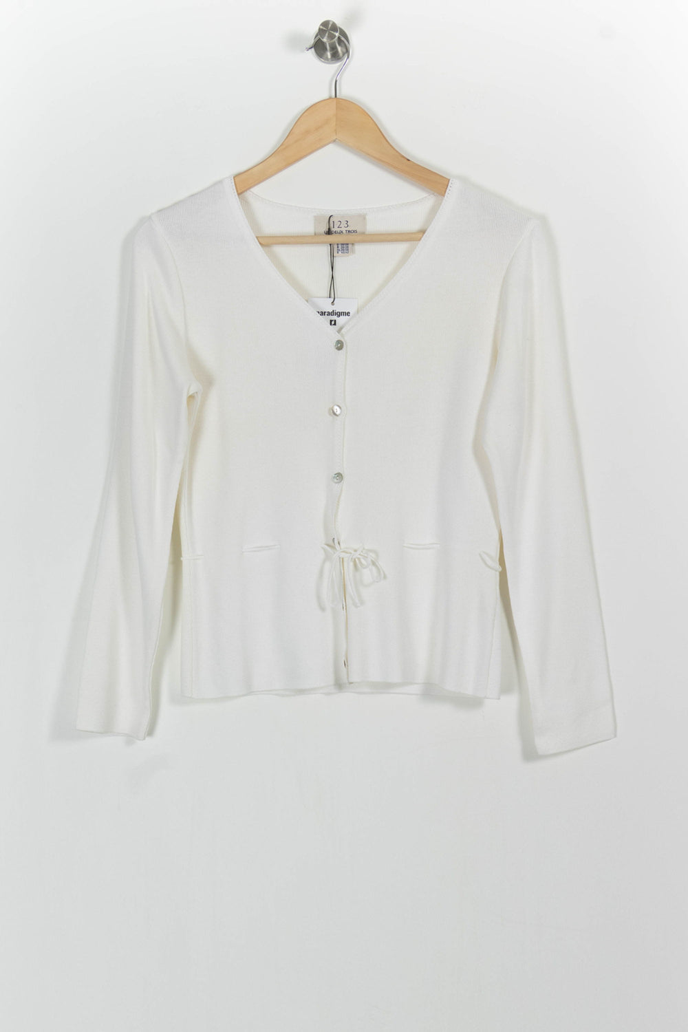 Cardigan Blanc - Taille M/38 de la marque Maison 123 | PARAD56536 - Vendu par Paradigme - Image 2