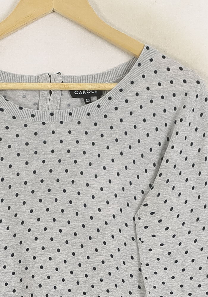 Pull Gris et Noir - Taille L/40 de la marque Caroll | PARAD56786 - Vendu par Paradigme - Image 3
