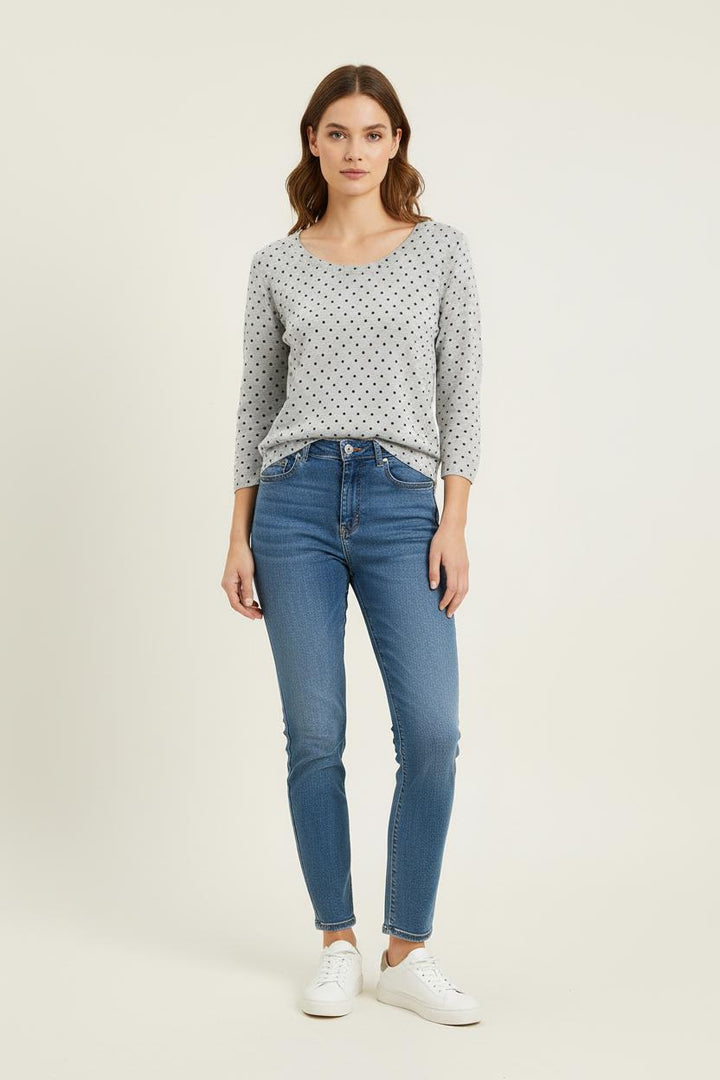 Pull Gris et Noir - Taille L/40 de la marque Caroll | PARAD56786 - Vendu par Paradigme - Image 1