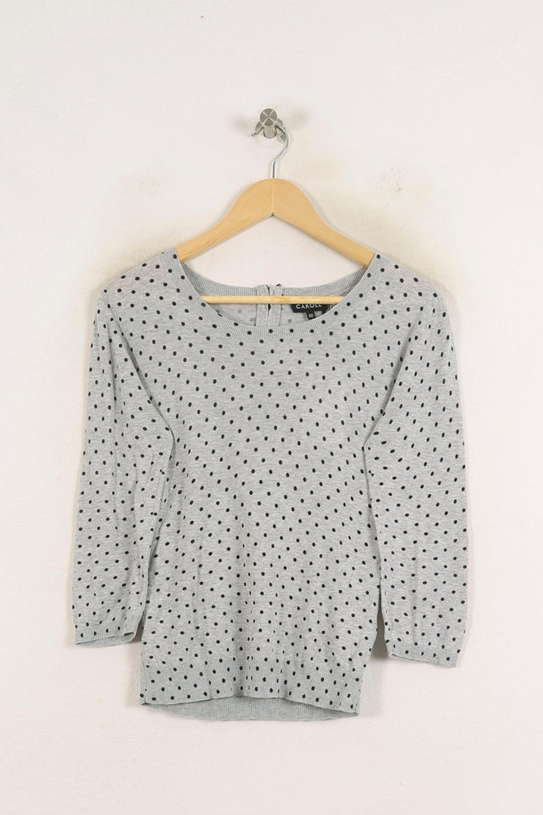 Pull Gris et Noir - Taille L/40 de la marque Caroll | PARAD56786 - Vendu par Paradigme - Image 2