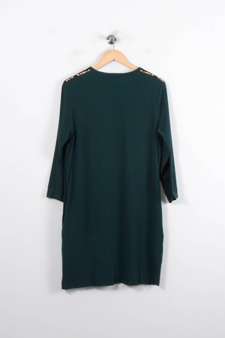 Robe Droite Verte et Noire - Taille L/40 de la marque Sandro | PARAD56800 - Vendu par Paradigme - Image 4