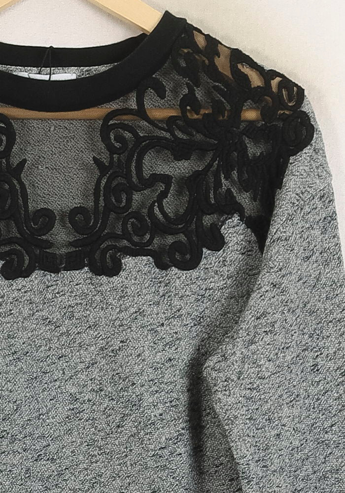 Sweat Gris et Noir - Taille M/38 de la marque Sandro | PARAD56822 - Vendu par Paradigme - Image 3
